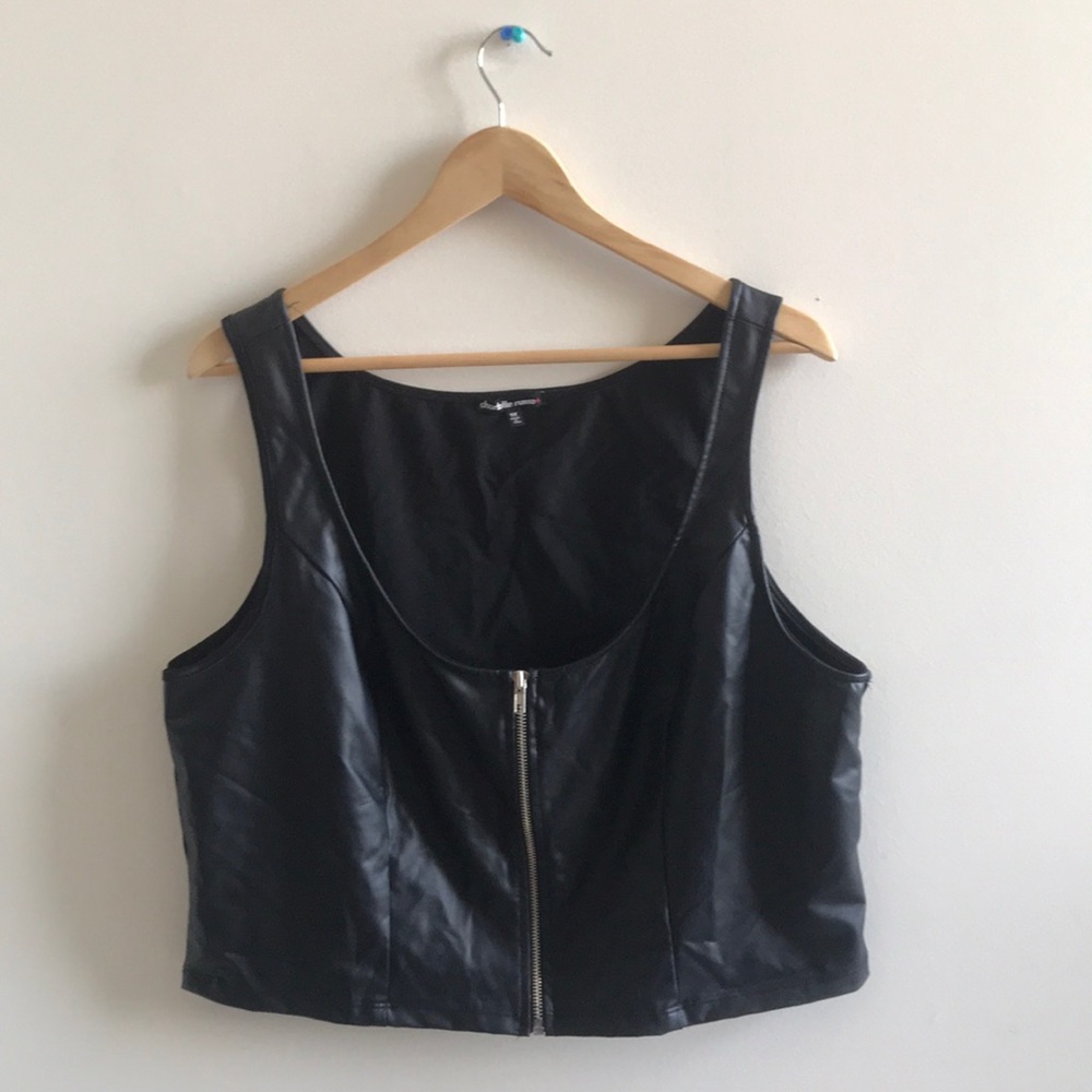 Leather crop top